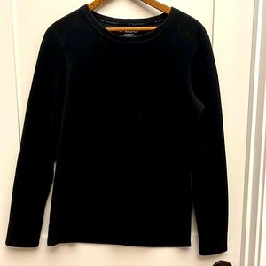 Terramar fleece crewneck, size medium , black